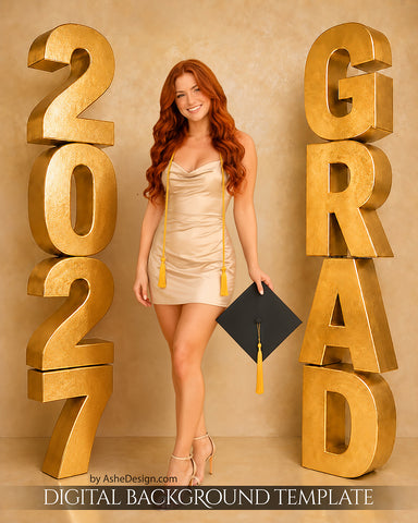 Digital Backdrop Set - 2027 Grad Stack