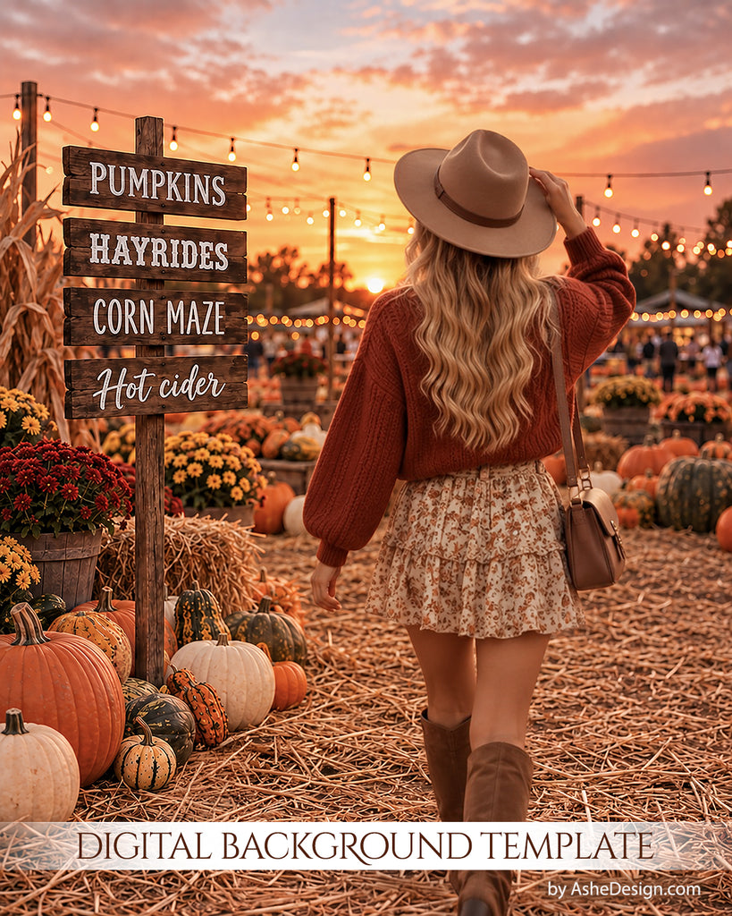 Digital Backdrop Set - Pumpkin Patch