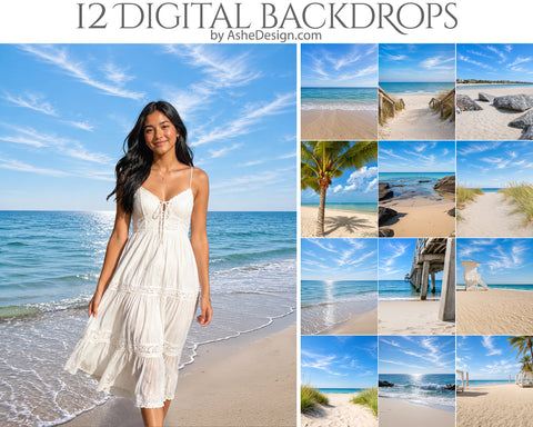 Digital Photography Backdrops - Beach Day