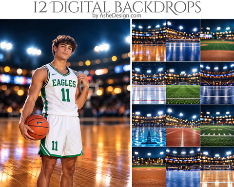 Digital Photography Backdrops - Stadium Bokeh