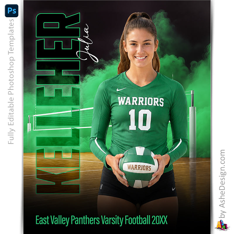 Amped Effects - Power Play Volleyball Poster Template For Photoshop