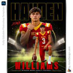 Amped Effects - Power Ring Football Poster Template For Photoshop