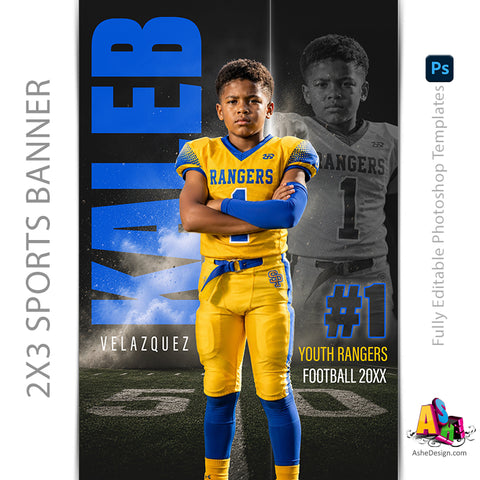 2x3 Amped Sports Banner - Double Take Football