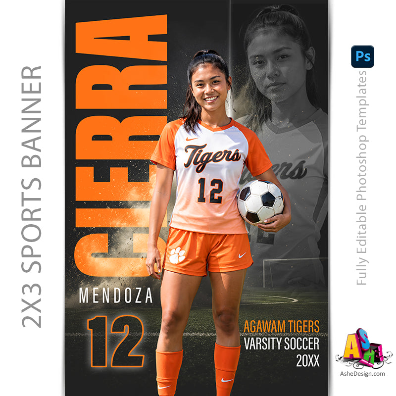 2x3 Amped Sports Banner - Double Take Soccer