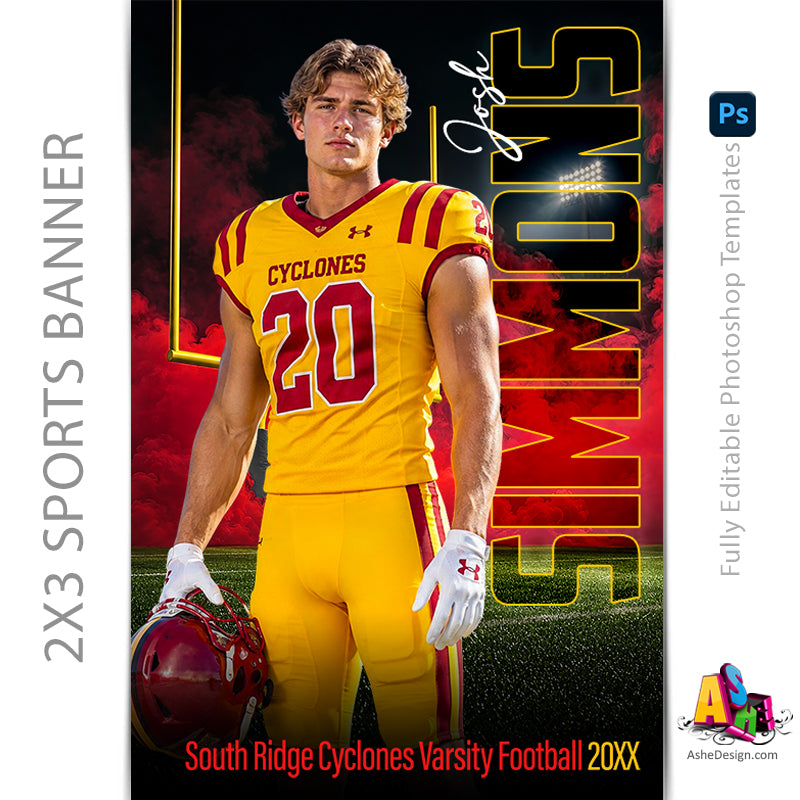 2x3 Amped Sports Banner - Powerplay Football