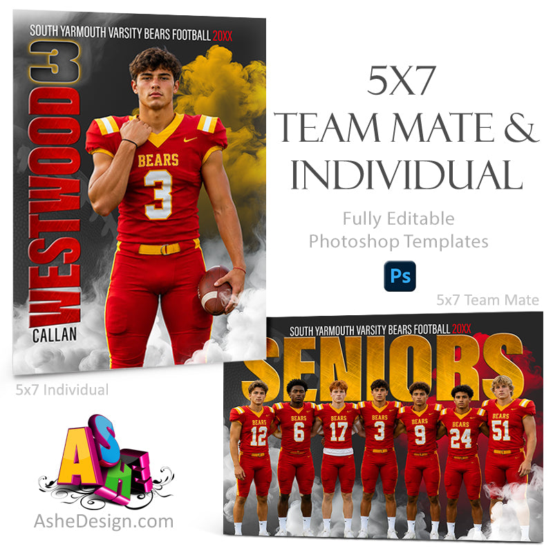 5x7 Team Mate & Individual - Sports Legends Football