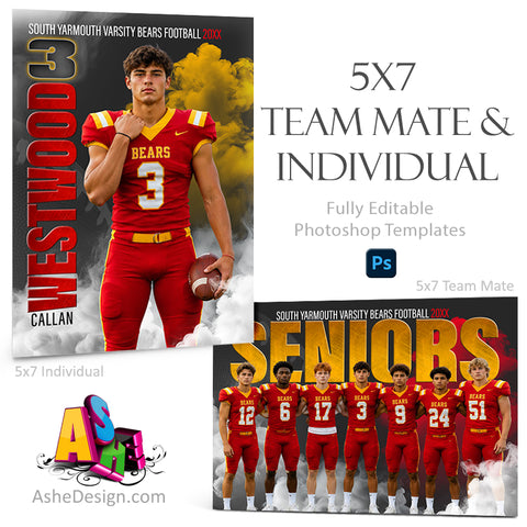 5x7 Team Mate & Individual - Sports Legends Football