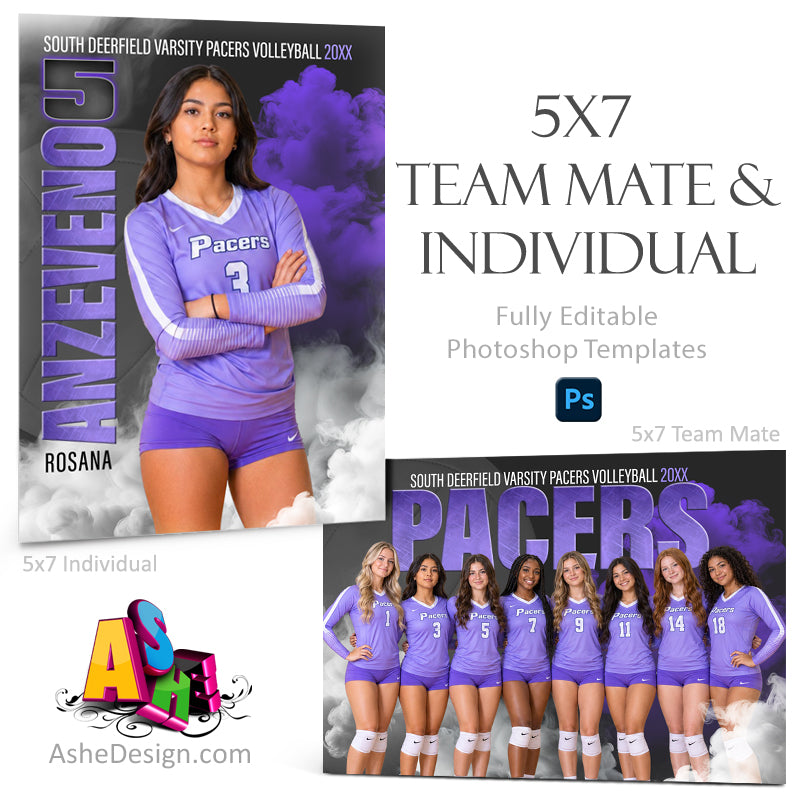 5x7 Team Mate & Individual - Sports Legends Volleyball