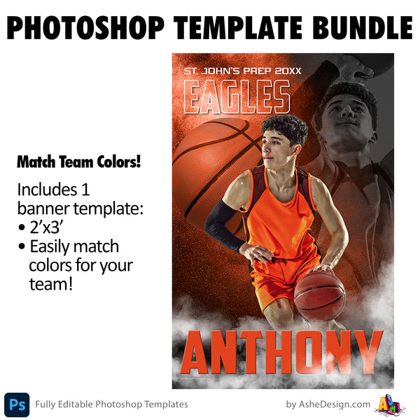 Basketball Photoshop Template Bundle - Nitro Fusion