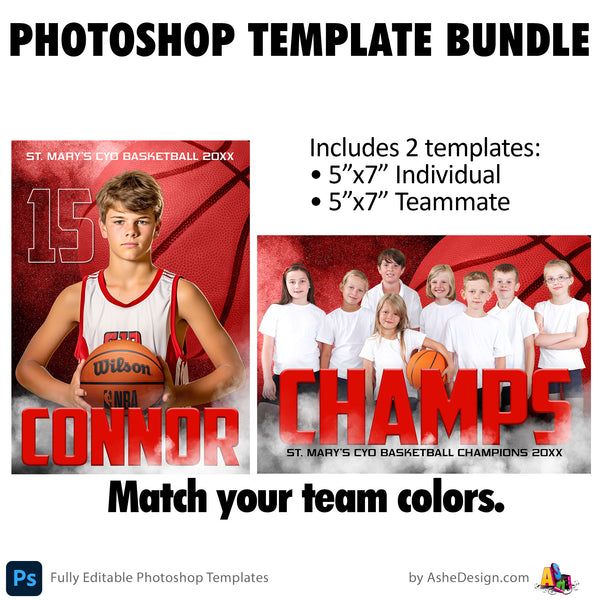 Basketball Photoshop Template Bundle - Nitro Fusion