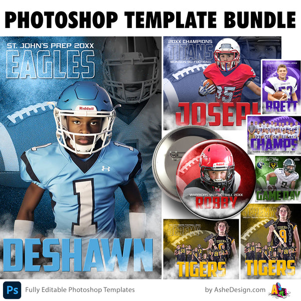 Football Photoshop Template Bundle - Nitro Fusion