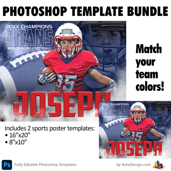 Football Photoshop Template Bundle - Nitro Fusion