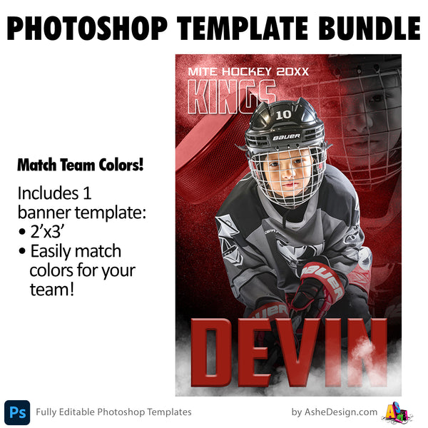 Hockey Photoshop Template Bundle - Nitro Fusion
