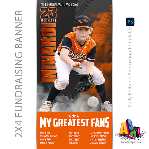 Fundraising Sports Banner - Sports Legends Baseball