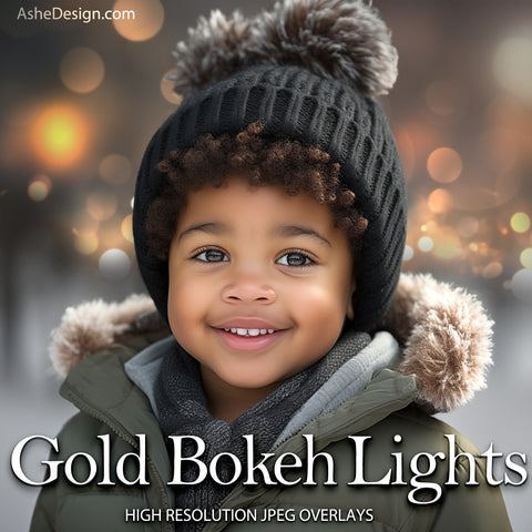 Designer Gems - Gold Bokeh Light Overlays