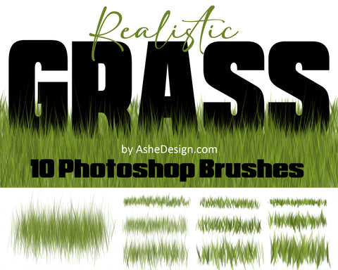 Designer Gems - Photoshop Brush Set - Realistic Grass