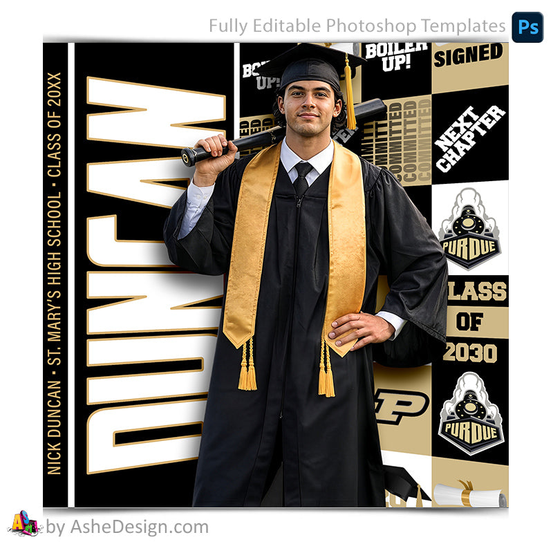 Graduation Social Media Template for Photoshop - Media Day