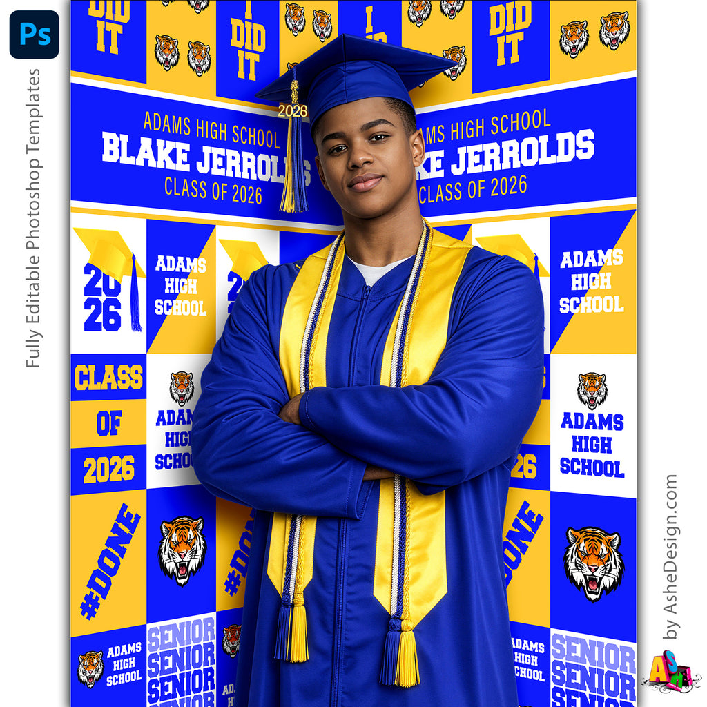 Amped Effects - Media Day Grad Poster Template For Photoshop