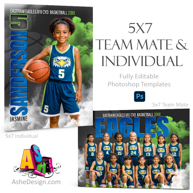 5x7 Team Mate & Individual - Sports Legends Basketball