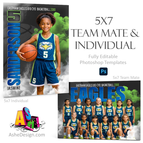 5x7 Team Mate & Individual - Sports Legends Basketball