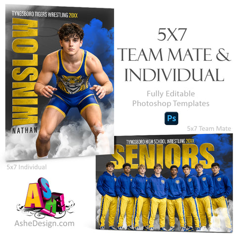 5x7 Team Mate & Individual - Sports Legends Wrestling
