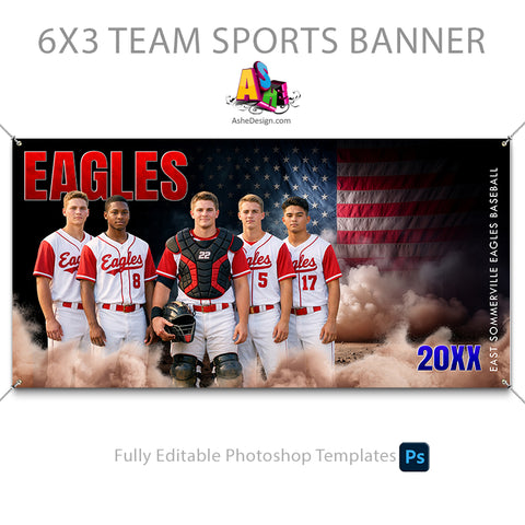6x3 Team Sports Banner - Americana