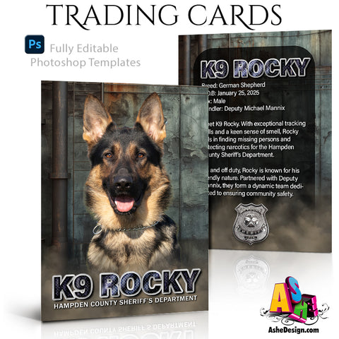 Ashe Design Trading Cards - K9 Grunge