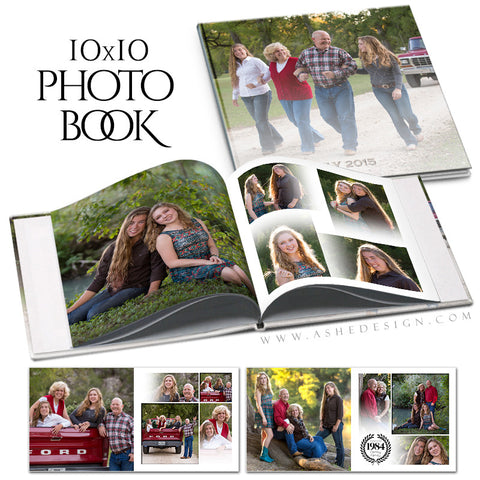 Family Photo Book 10x10 | Faded open book