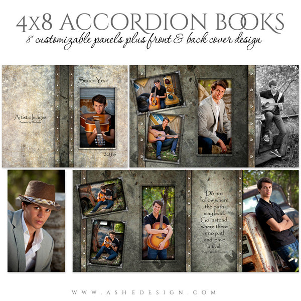 Senior Boy 4x8 Accordion Photo Book | Granite layout