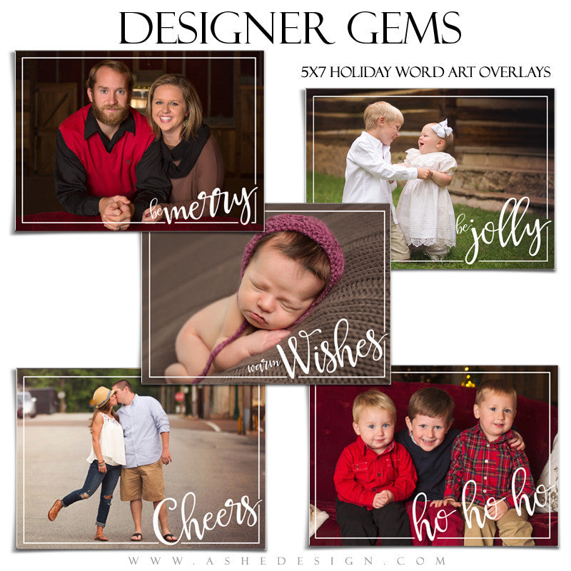 Designer Gems | 5x7 Holiday Overlays Set 3