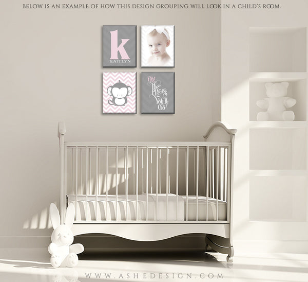 Wall Groupings Children Photography Templates | Chevron Baby room