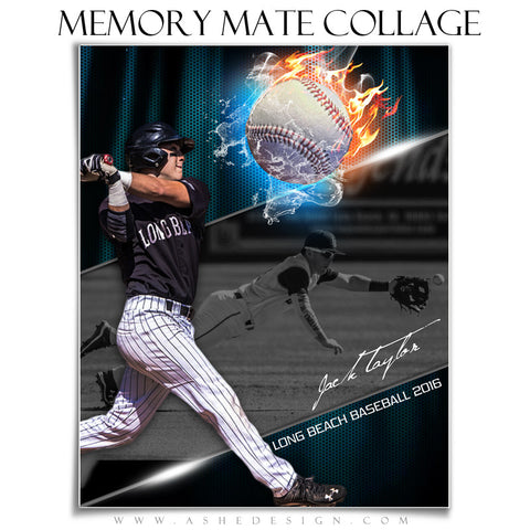 Sports Memory Mates 8x10 - Fire Storm Baseball