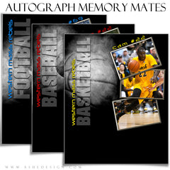Autograph Memory Mates Set (8x10) - Baseball, Basketball & Football