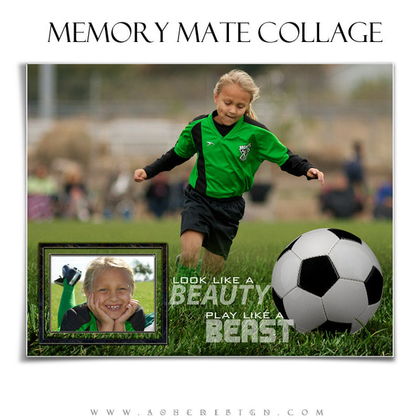 Ashe Design | Sports Memory Mates | 8x10 Horizontal | Beauty And The Beast Soccer