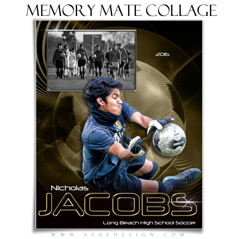 Ashe Design | 8x10 Memory Mate | Photoshop Templates | Abstract Soccer vt