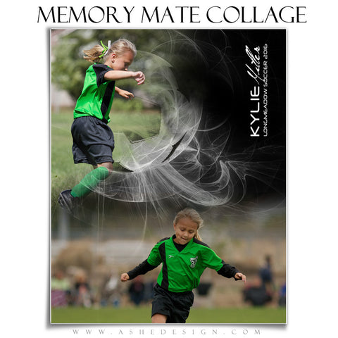 Ashe Design | Sports Memory Mates | Photoshop Templates | 8x10 | Mystic Explosion | Soccer |VT