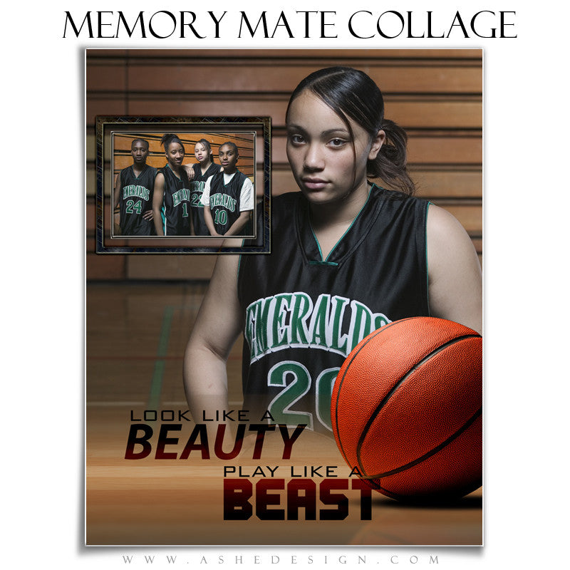 Ashe Design | Sports Memory Mates | 8x10 Vertical | Beauty And The Beast Basketball