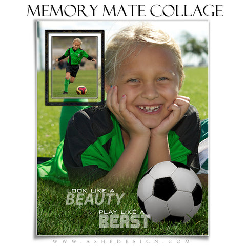 Ashe Design | Sports Memory Mates | 8x10 Vertical | Beauty And The Beast Soccer