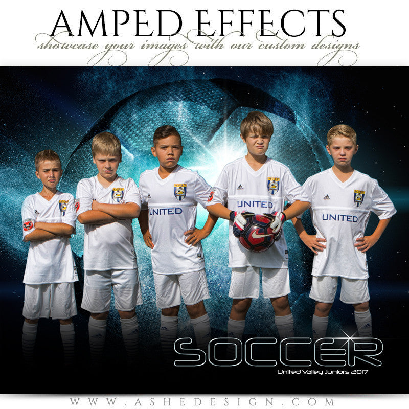 Ashe Design 16x20 Amped Effects Sports Photography Photoshop Templates Soccer Poster Platinum Burst