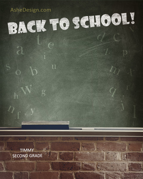 Digital Props 16x20 Backdrop Set - Back To School