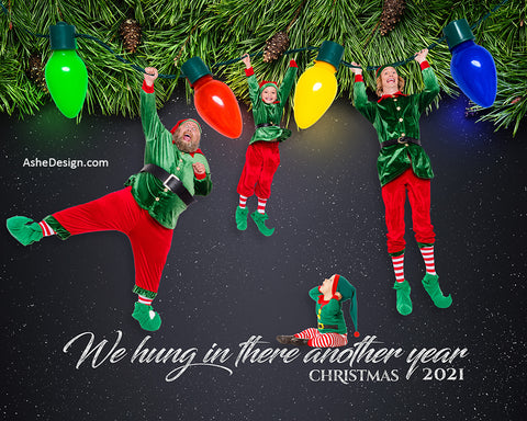 Digital Props 16x20 Backdrop Set - Hanging Christmas Lights