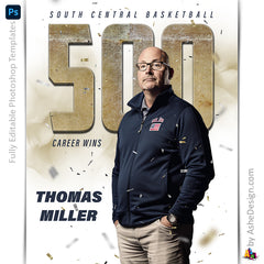Amped Effects - 500 Wins Multi-Sport Poster Template For Photoshop