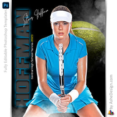 Amped Effects - From The Shadows Tennis Poster Template For Photoshop