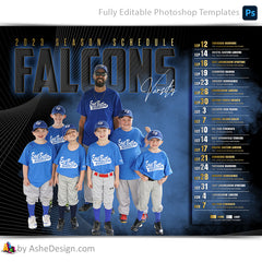 Amped Effects - Game Schedule Poster Team - Multi-Sport Template For Photoshop