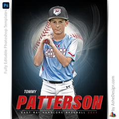 Amped Effects - Mystic Swirl Baseball Poster Template For Photoshop
