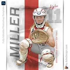 Amped Effects - Whiteout Softball Sports Poster Template For Photoshop