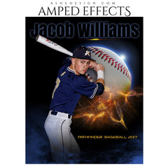 Amped Effects - Baseball Universe Poster Template For Photoshop