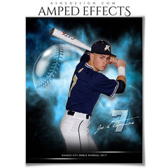 Amped Effects - Electric Explosion - Baseball Poster Template For Photoshop