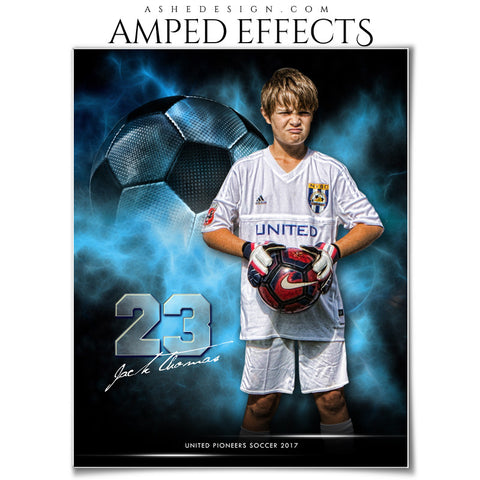 Ashe Design 16x20 Amped Effects Sports Photography Photoshop Templates Electric Explosion Soccer