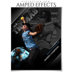 Amped Effects - High Gloss - Baseball/Softball Poster Template For Photoshop